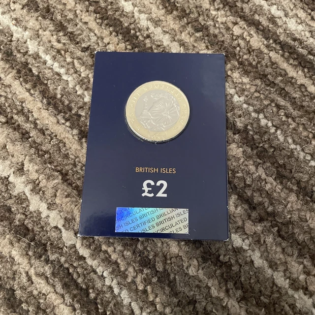 2021 Isle of Man Armistice Day Poppy £2 coin - BU