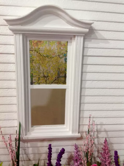 Yellow Wisteria Vines Dollhouse Miniature Victorian Stained Glass Window  Film