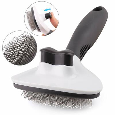 Handle Shedding Pet Dog Cat Hair Brush Grooming Trimmer Comb Self Cleaning Tool 2