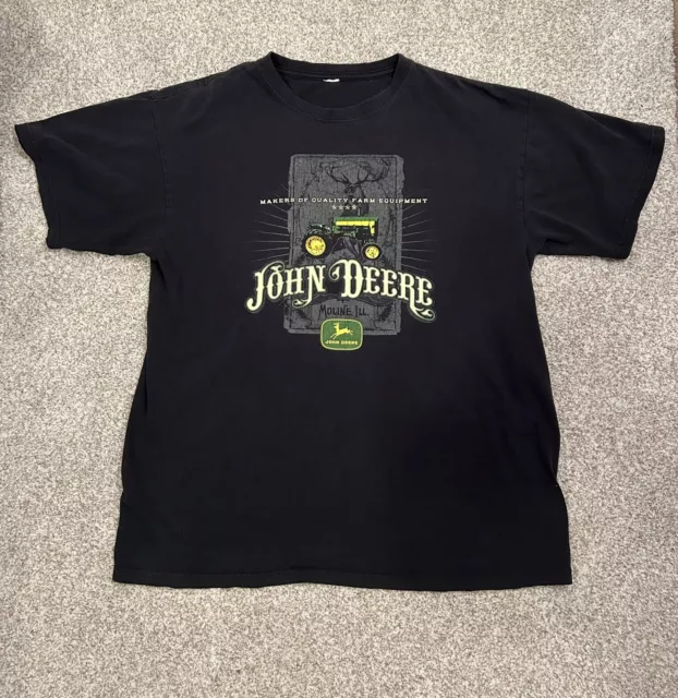 John Deere Moline, Illinois Tractor Vintage Black Shirt Medium