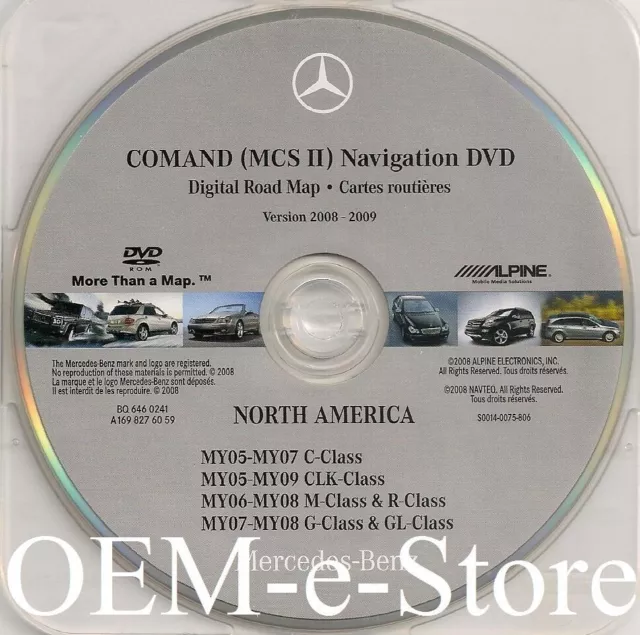 2006-2008 Mercedes ML350 ML500 ML63 R320 R500 R63 Navigation DVD U.S Canada Map