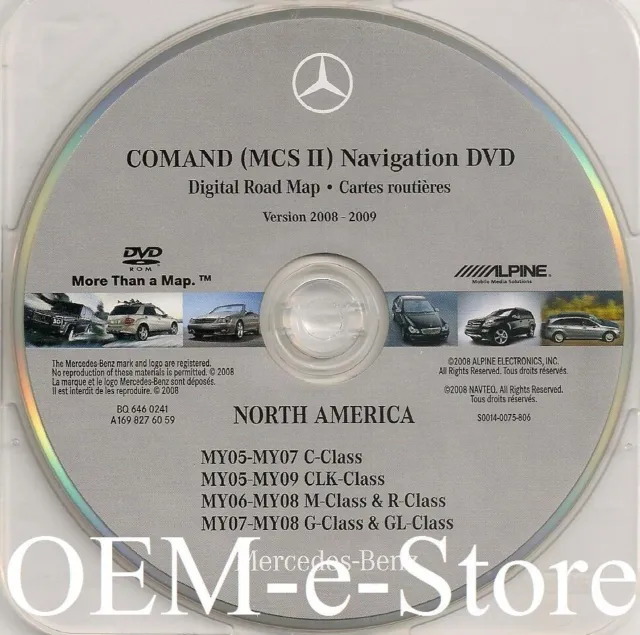 2007 2008 Mercedes GL320 GL450 GL550 G500 G55 GPS Navigation DVD U.S Canada Map