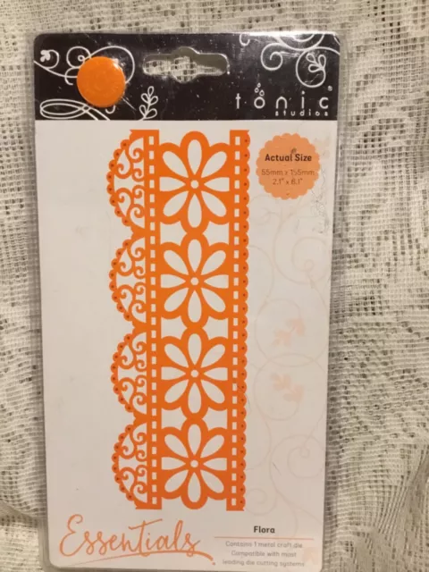 Tonic Studio Essentials Floral Lace Border Edgeables Thin Metal cutting Die New