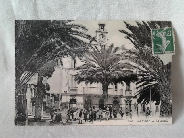 Cpa carte postale Sanary (Var) la mairie animee 1914