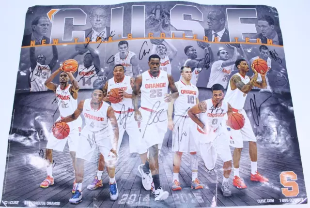 Syracuse Orange Team Poster NY College Signed Auto 2014-2015 NBA Basketball Star Syracuse Orange Team Poster NY College Signed Auto 2014-2015 NBA Basketball Star