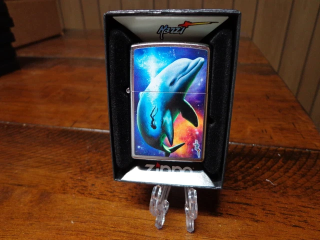 Mazzi Dolphin And Woman Diver Zippo Lighter Mint In Box