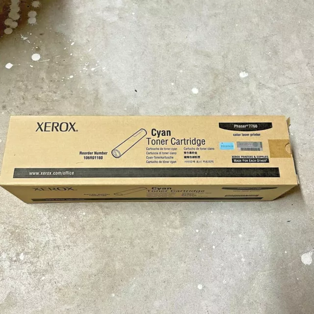 NEW Xerox 10601160 Phaser 7760 Cyan Toner Cartridge 25k Genuine OEM Original