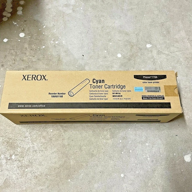 NEW Xerox 10601160 Phaser 7760 Cyan Toner Cartridge 25k Genuine OEM Original