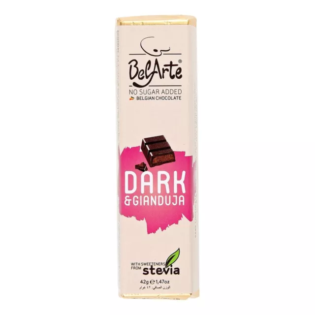 Belarte Sugar Free Dark Chocolate And Gianduja Bar 42g Free Shipping World Wide