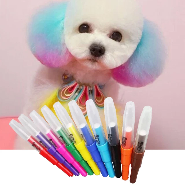 10Pcs Dog Dye Agent Long Lasting Lightweight Pet Fur Bright Coloring Dog Dye