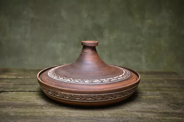 Ceramic Tagine Pot for Cooking, Handmade Moroccan Tajine - Rustic Kitchen Decor Ceramic Tagine Pot for Cooking, Handmade Moroccan Tajine - Rustic Kitchen Decor