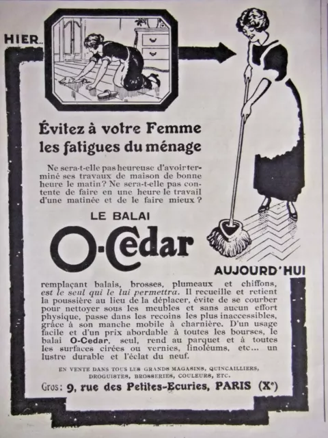 PUBLICITÉ LE BALAI O-CEDAR LA NOUVELLE MANIÈRE DE FAIRE SON MÉNAGE