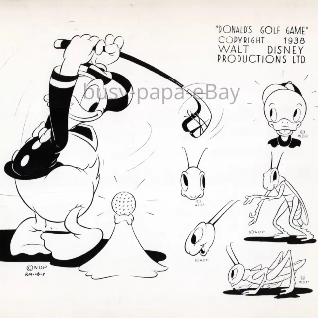 1938 Donald's Golf Game Animated Donald Duck Walt Disney Cartoon Press Photo 6