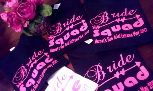 Bride squad t shirts hen party wedding.bride,bridesmaid, gift fun novelty