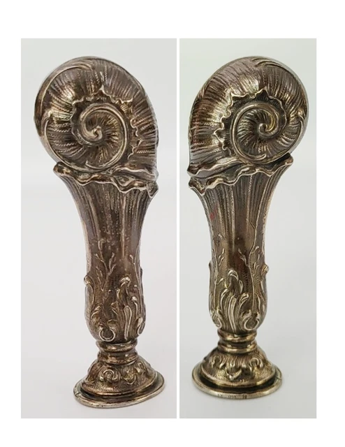 Ancien Sceau Cachet A Cire Forme D'escargot En Argent