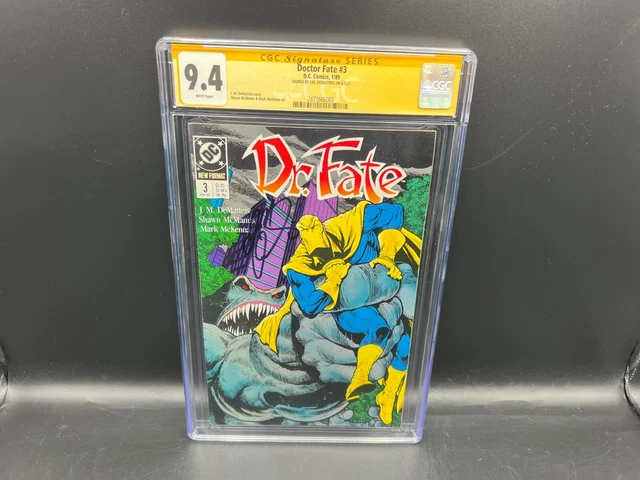 1989 D.C. Comics Dr. Fate #3 Signed by J.M. DeMatteis CGC 9.4 WHITE Pages