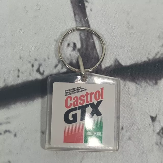 Vintage Collectible Castrol GTX Motor Oil Key Chain Original Advertising
