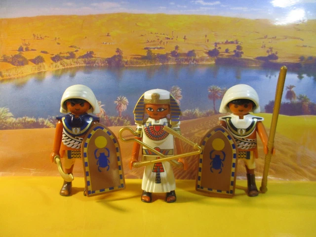 Playmobil 3 Soldats égyptiens – Garde Royale Du Pharaon – Emballage Plastique (pas De Boîte)