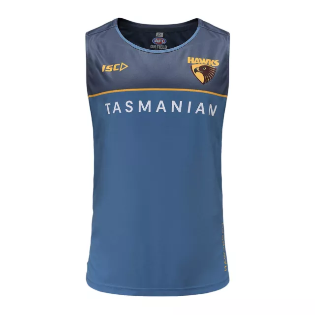 Hawthorn Hawks 2023 Training Singlet Sizes XL & 2XL Blue-Steel AFL ISC