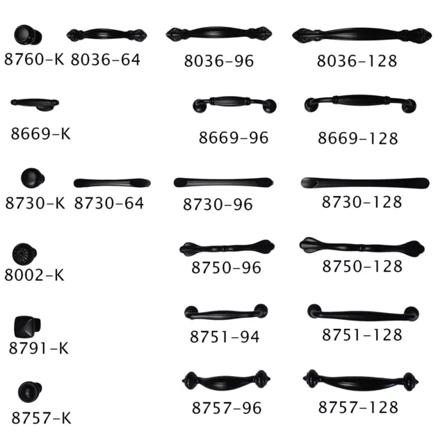 10-30 Count Black Kitchen Cabinet Drawer Door Handles Pull Bar Hardware HL3