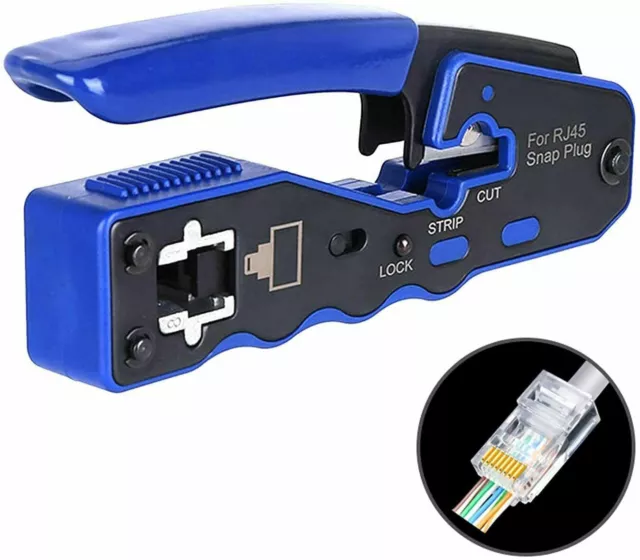 RJ45 EZ Pass Through PRO HD Crimping Tool Crimper CAT 5 5E 6 7 Connector LAN UK