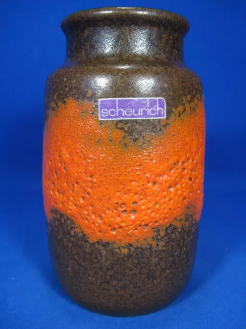 Beautiful glazed 70´s design Scheurich "Fat Lava" pottery Keramik vase 231- 15