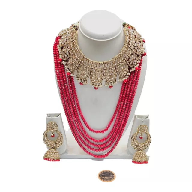 Indian Bridal 7 Piece Jewellery Wedding Set In Gold Long MALA. Multi Use.