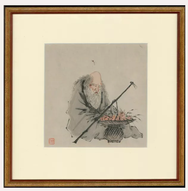 Chinese Sages - Early 20th Century Watercolour, Farming Sage