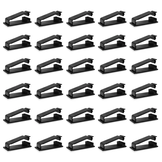 Viaky 30pcs Black Self Adhesive Managemen Cable Clips, Wire Organizers Clamps...