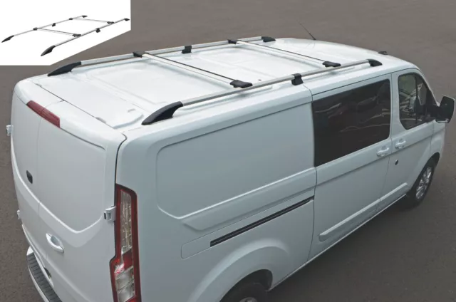 Techo de Aluminio Barras Y Cross Set Para L1H1 Ford Transit Custom (2012-22)