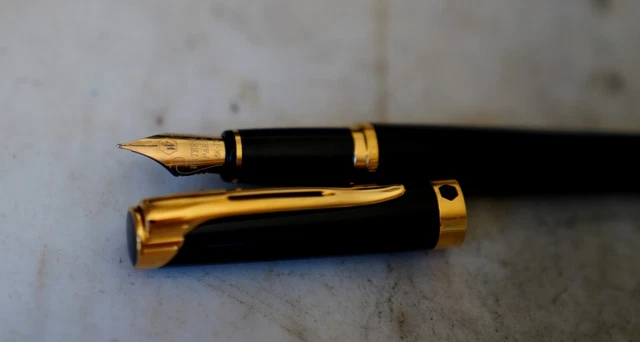 Stylo Plume Waterman Laque Tigrée - Plume Or 18 Carats Fine, Occasion Prestige