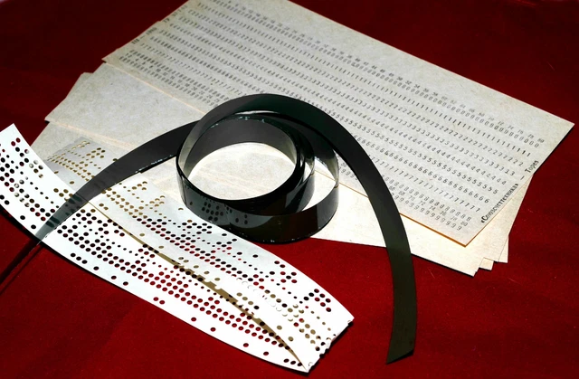 SET OF SOVIET Punch Cards (IBM 80-column) Punched Paper Tape, ORWO ...