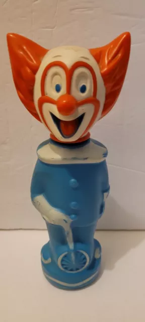 BOZO the CLOWN vintage SOAKY Bubble Bath CONTAINER Palmolive 1960s TOY FIGURE