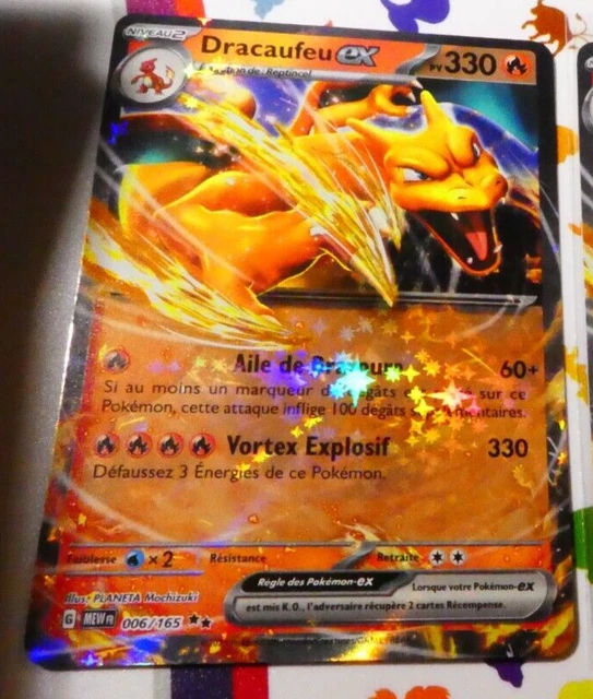 Pokemon 151 Card Rare Holo Card Fr Dracaufeu EX 006/165 MEW FR Mint