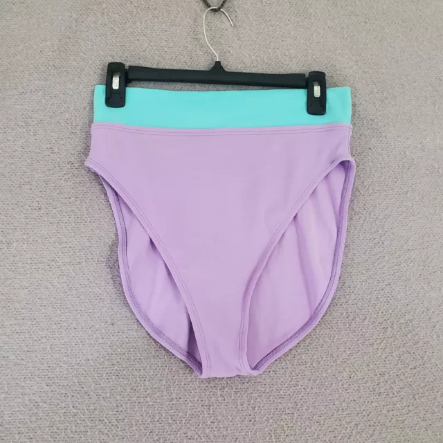 La Blanca Women's Color Block High Waist Purple Blue Swim Bottoms 14