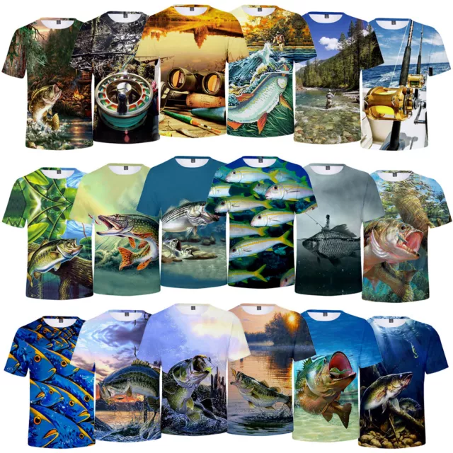18 Styles Fishing T Shirt Funny Fisherman Men's Tee Novelty 3D Print Gift Hot