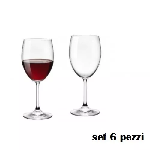 Set 6 Pezzi Bicchieri Calici Vetro 245cc 8 1/4 oz Welkhome Nevakar Vino dfh