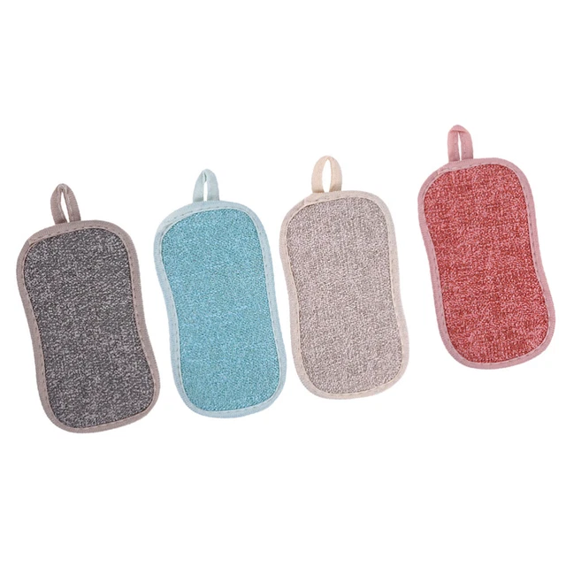 Microfiber Dish Cloth Non Scratch Scouring Pads Sponge Kitchen Scrubber