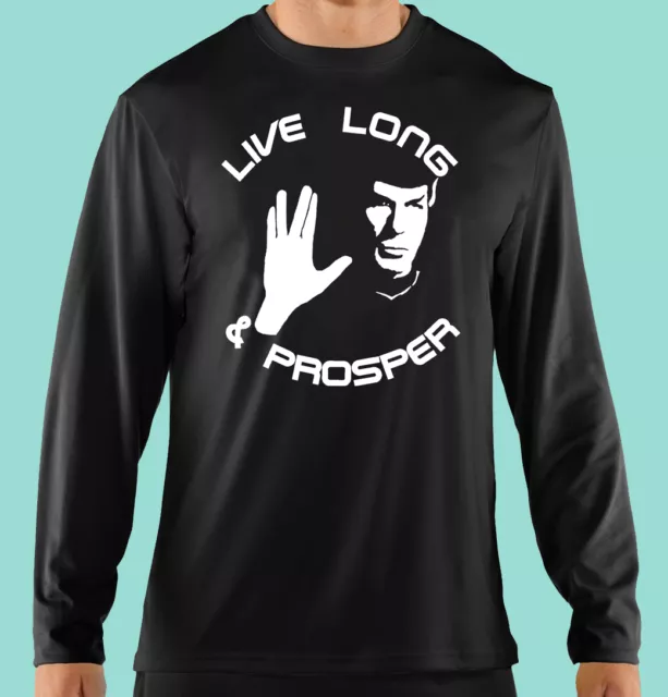 Star Trek, Spock, Live Long & Prosper, Long Sleeve Black T-Shirt, TV, Movie,