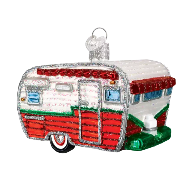 Travel Trailer Glass Ornament Old World Christmas New In Box