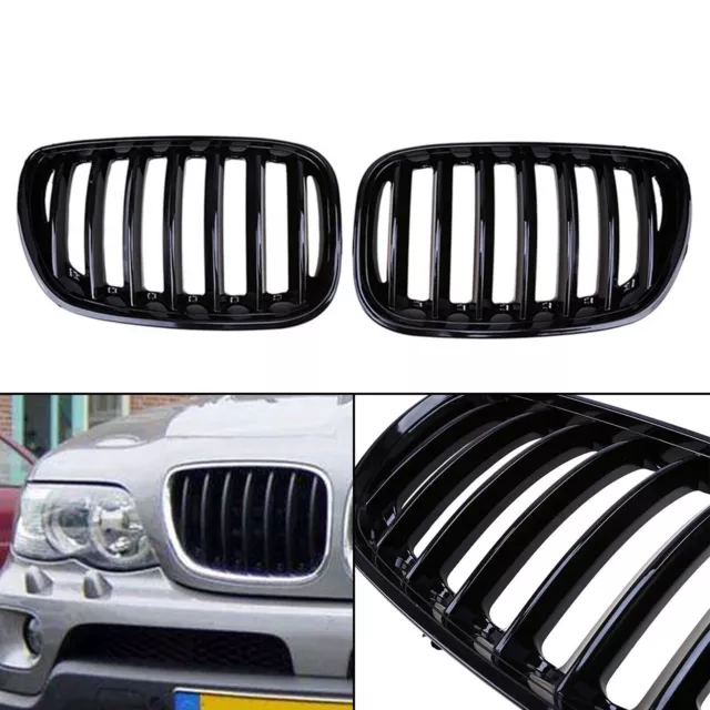 Grille Calandre Avant Noire Brillante Pour Bmw X5 E53 2004-2006 X Series A