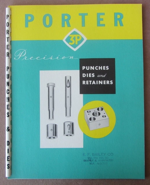 Vtg 1960 Porter Precision Punches Dies Retainers Catalog Specs Prices Drawings