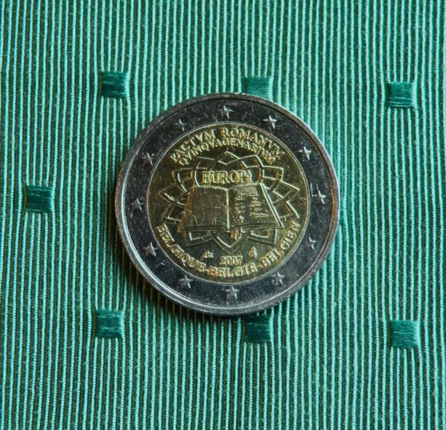 Pièce 2 Euros. BELGIQUE. 2007. 50.enaire. du Traité de Rome. Circulée.