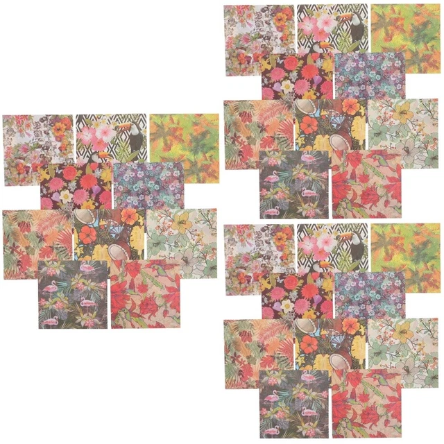 6 Sets Diy Doppelseitige Decoupage-Papier Papier Handwerk Decoupage-Papier Papie