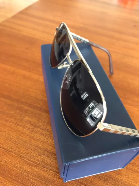 Louis Vuitton Goldtone Damier Pilote Sunglasses-Z0339U - Yoogi's