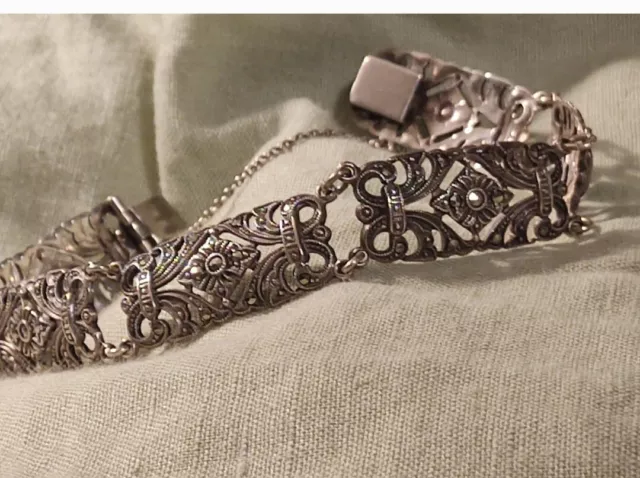 Armband Silber Jugendstil Art Deco Markasiten alt antik echt