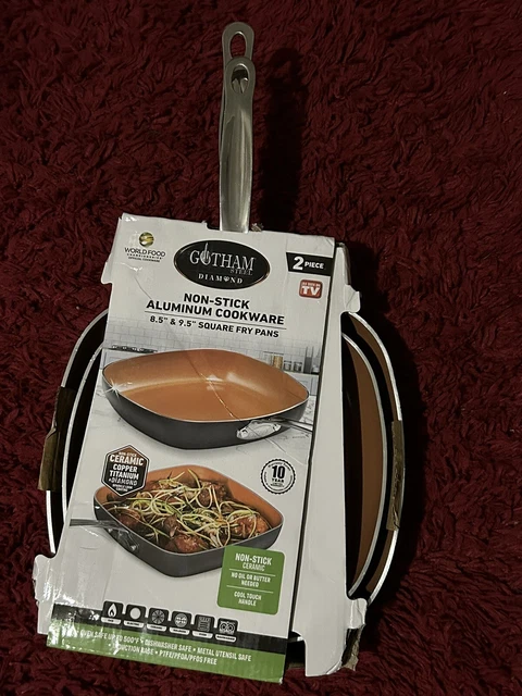 Non-Stick Aluminum Cookware 8.5” & 9.5” Square Fry Pans