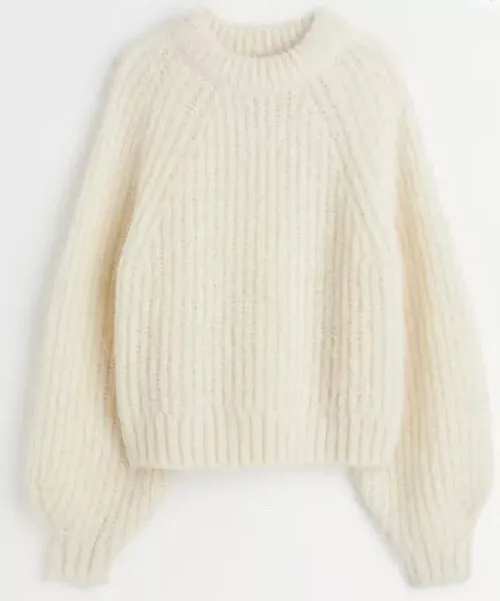 H&M BNWOT  Premium Cream Wool Alpaca  Chunky Rib Knit Jumper SOLD OUT XS 6 8