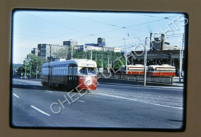 Original '69 Kodachrom Slide TTC Toronto Transit Church PCC Trolley action 19J63