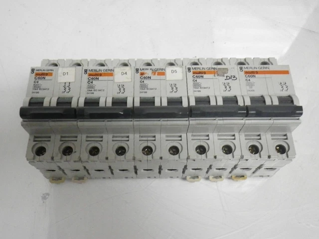 MERLIN GERIN C60N C4 multi9 circuit breaker LOT OF 5 *USED AND TESTED*